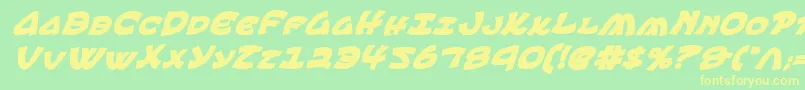 EphesianCondboldital-fontti – keltaiset fontit vihreällä taustalla