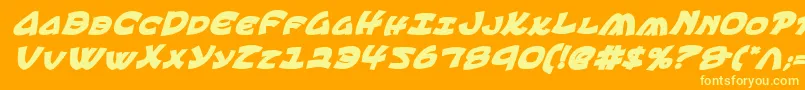 EphesianCondboldital Font – Yellow Fonts on Orange Background
