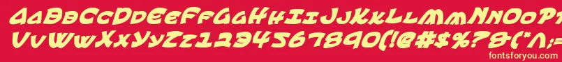 EphesianCondboldital Font – Yellow Fonts on Red Background