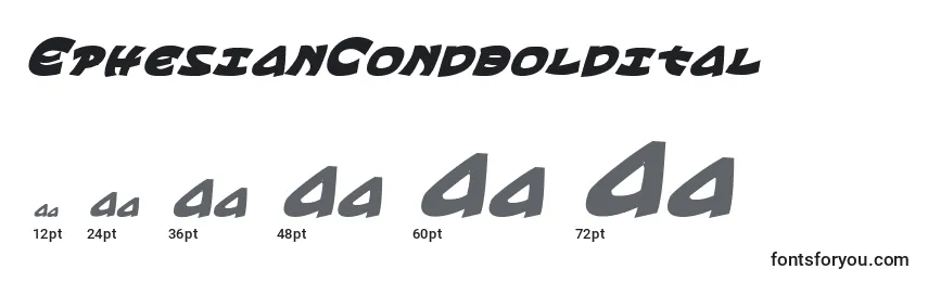 EphesianCondboldital Font Sizes