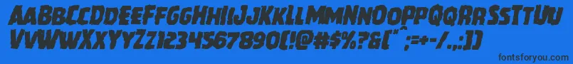 Шрифт Howlinmadmangleital – чёрные шрифты на синем фоне