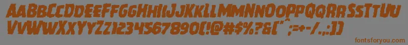 Fonte Howlinmadmangleital – fontes marrons em um fundo cinza