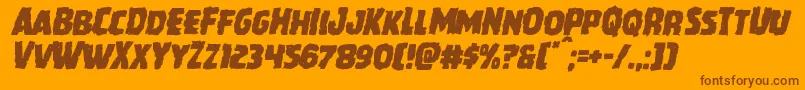 Howlinmadmangleital-Schriftart – Braune Schriften auf orangefarbenem Hintergrund