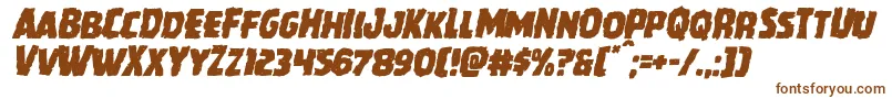 Czcionka Howlinmadmangleital – brązowe czcionki na białym tle
