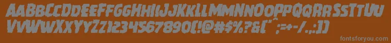 Howlinmadmangleital-fontti – harmaat kirjasimet ruskealla taustalla