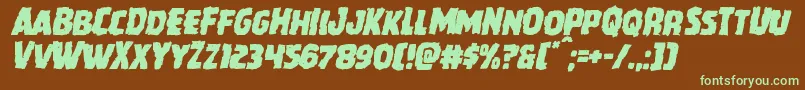 Howlinmadmangleital-Schriftart – Grüne Schriften auf braunem Hintergrund