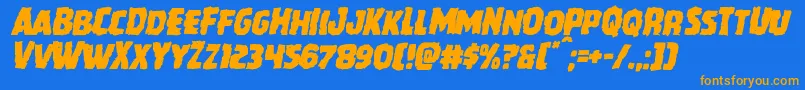 Police Howlinmadmangleital – polices orange sur fond bleu