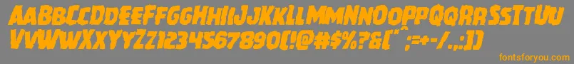 Więcej informacji o czcionce Howlinmadmangleital Czcionka Howlinmadmangleital – pomarańczowe czcionki na szarym tle