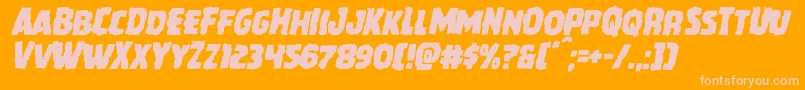 Howlinmadmangleital-fontti – vaaleanpunaiset fontit oranssilla taustalla