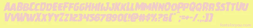 Czcionka Howlinmadmangleital – różowe czcionki na żółtym tle