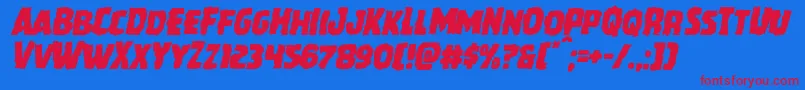 Howlinmadmangleital Font – Red Fonts on Blue Background