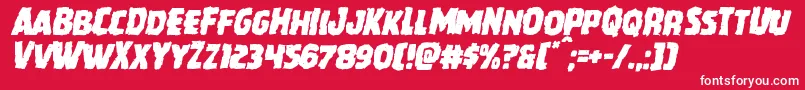 フォントHowlinmadmangleital – 赤い背景に白い文字
