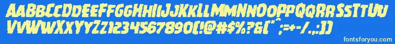 Howlinmadmangleital Font – Yellow Fonts on Blue Background