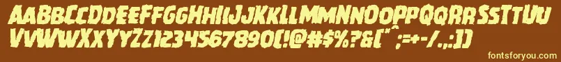 Czcionka Howlinmadmangleital – żółte czcionki na brązowym tle