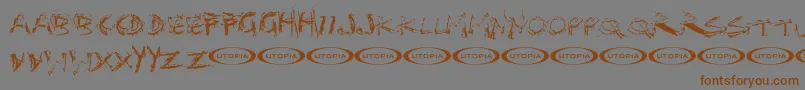 Distortia-Schriftart – Braune Schriften auf grauem Hintergrund
