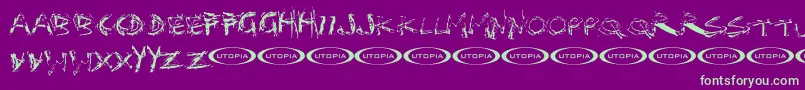 Distortia Font – Green Fonts on Purple Background