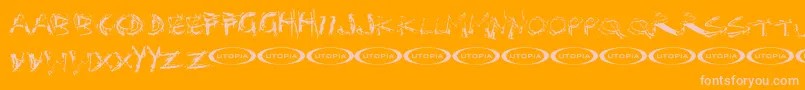 fuente Distortia – Fuentes Rosadas Sobre Fondo Naranja