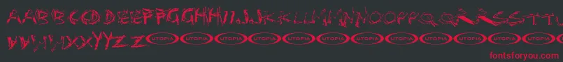 Distortia Font – Red Fonts on Black Background