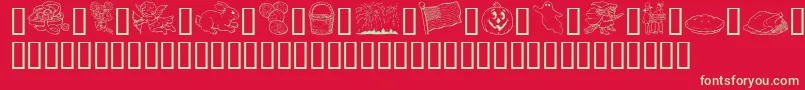 Gehos Font – Green Fonts on Red Background