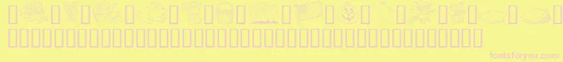 Gehos Font – Pink Fonts on Yellow Background