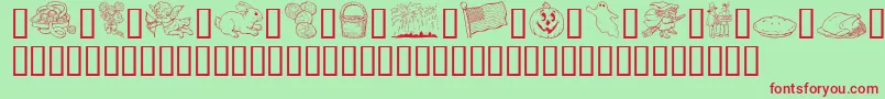 Gehos Font – Red Fonts on Green Background