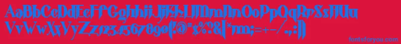 Shark Font – Blue Fonts on Red Background