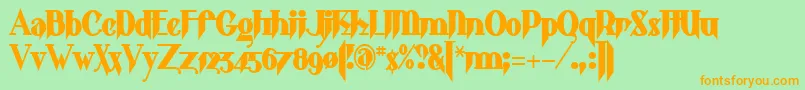 Shark Font – Orange Fonts on Green Background