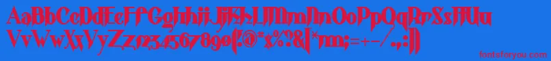 Shark Font – Red Fonts on Blue Background