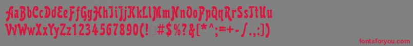 フォントKarollaatt – 赤い文字の灰色の背景