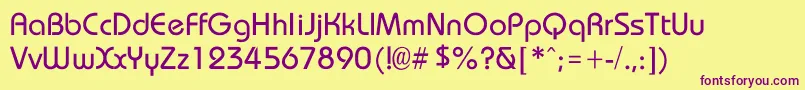 Opal Font – Purple Fonts on Yellow Background
