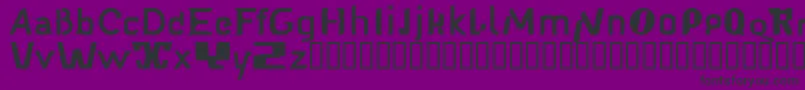 Babelfish1-Schriftart – Schwarze Schriften auf violettem Hintergrund