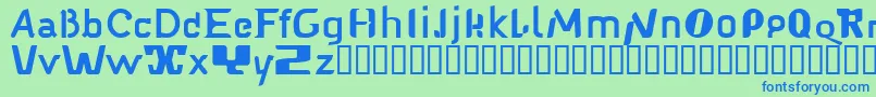Babelfish1-fontti – siniset fontit vihreällä taustalla