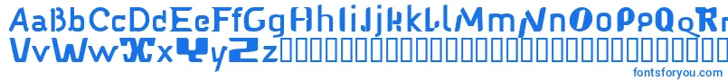 Babelfish1-Schriftart – Blaue Schriften auf weißem Hintergrund