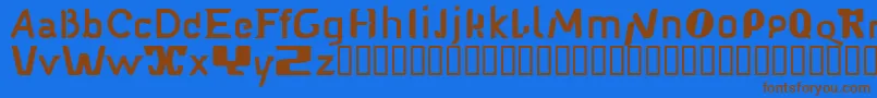 Fonte Babelfish1 – fontes marrons em um fundo azul