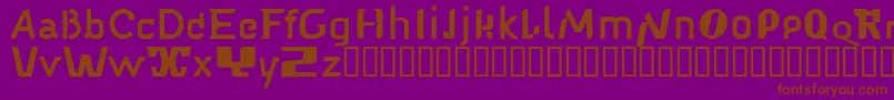 Babelfish1-Schriftart – Braune Schriften auf violettem Hintergrund