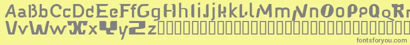 Babelfish1-Schriftart – Graue Schriften auf gelbem Hintergrund