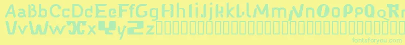 Babelfish1 Font – Green Fonts on Yellow Background