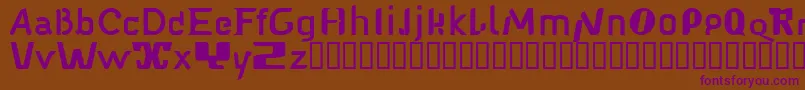 Babelfish1-fontti – violetit fontit ruskealla taustalla