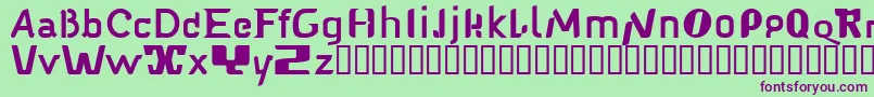 Babelfish1-Schriftart – Violette Schriften auf grünem Hintergrund