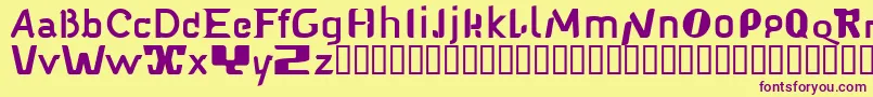 Babelfish1-fontti – violetit fontit keltaisella taustalla