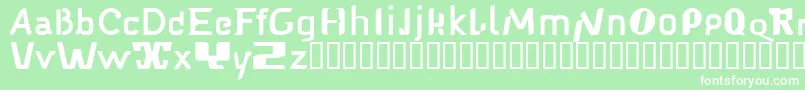 Babelfish1-Schriftart – Weiße Schriften auf grünem Hintergrund