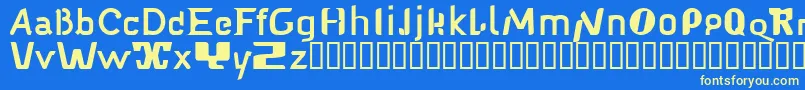 Babelfish1-fontti – keltaiset fontit sinisellä taustalla