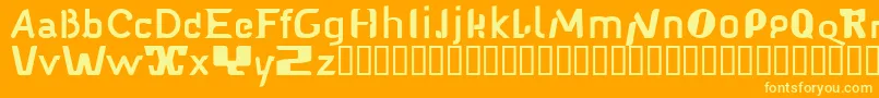 Babelfish1-fontti – keltaiset fontit oranssilla taustalla