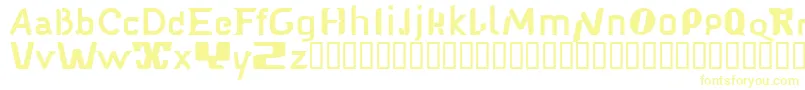 フォントBabelfish1 – 白い背景に黄色の文字