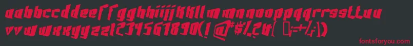 Font3D2-fontti – punaiset fontit mustalla taustalla