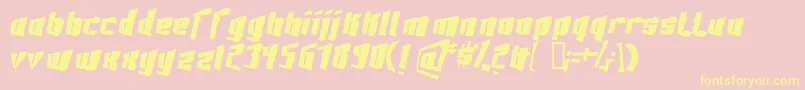 Font3D2 Font – Yellow Fonts on Pink Background