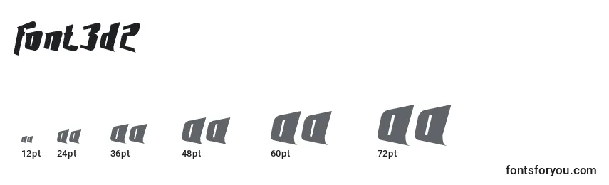 Размеры шрифта Font3D2