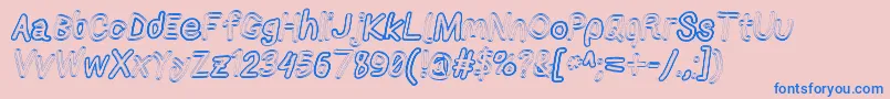 Applestormxbdfaxita-fontti – siniset fontit vaaleanpunaisella taustalla