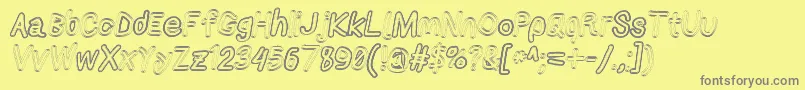 フォントApplestormxbdfaxita – 黄色の背景に灰色の文字
