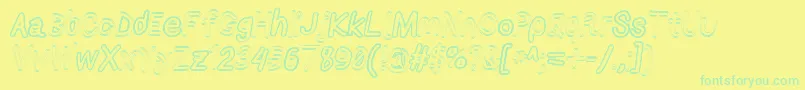 フォントApplestormxbdfaxita – 黄色い背景に緑の文字
